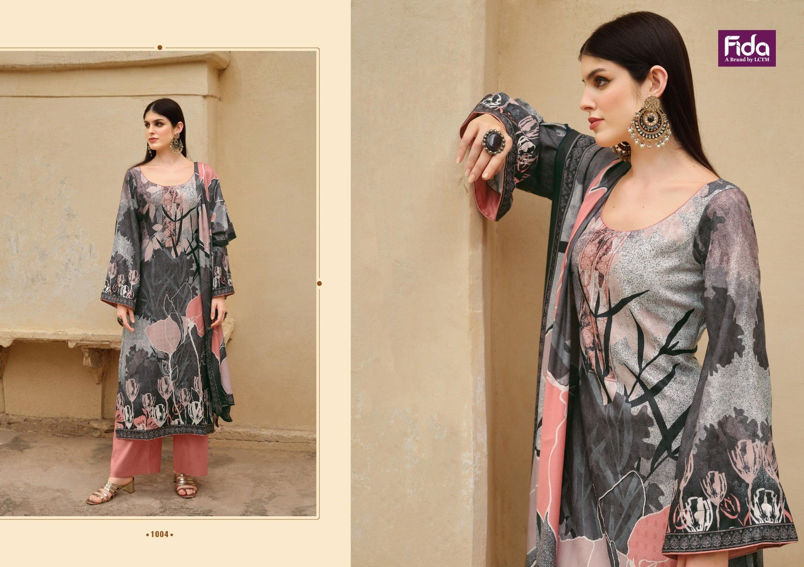 Fida Wave Printed Pashmina Dress Material Catalog
